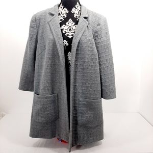 Roz & Ali gray quilted open jacket, size 2X